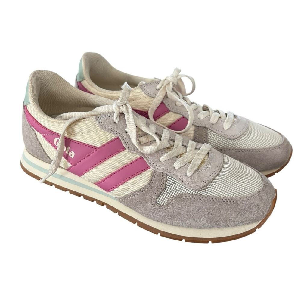 Gola Women's Pink and Cream Sneakers